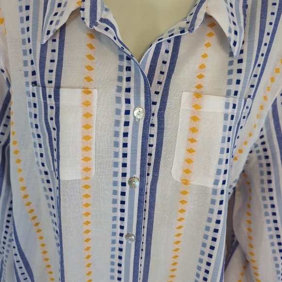 Alfred Dunner Multi Color 3/4 Sleeve Blouse/ Tunic Top XL Spring! - Picture 4 of 11